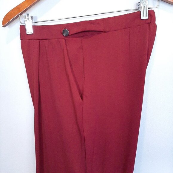 3/$20 Another Story Burgundy Ruched Ankle Pants Womens Size Small Red - Picture 9 of 13
